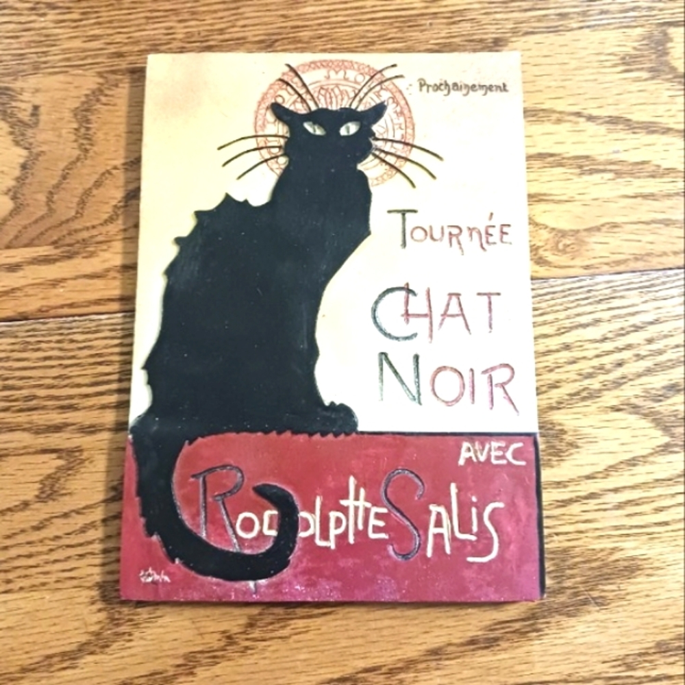 "Tournee du Chat Noir" ( Tour Of The Black Cat) Tile Style Wall Hanging